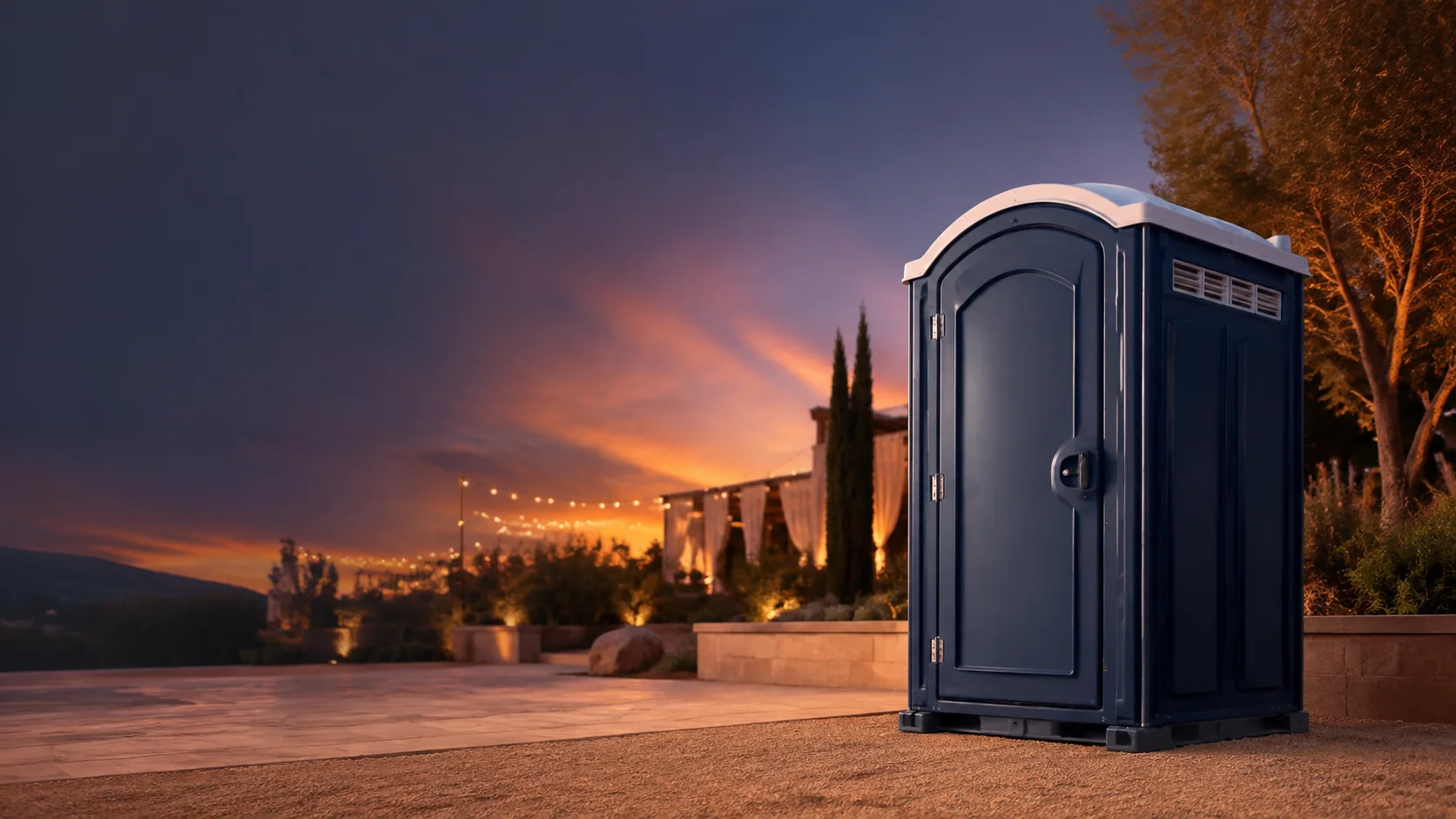 Portable restroom shown for rental planning in Rock Island, IL